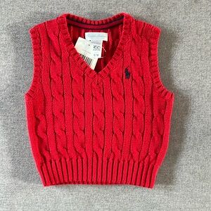 Ralph Lauren Baby Boy Red Sweater Vest